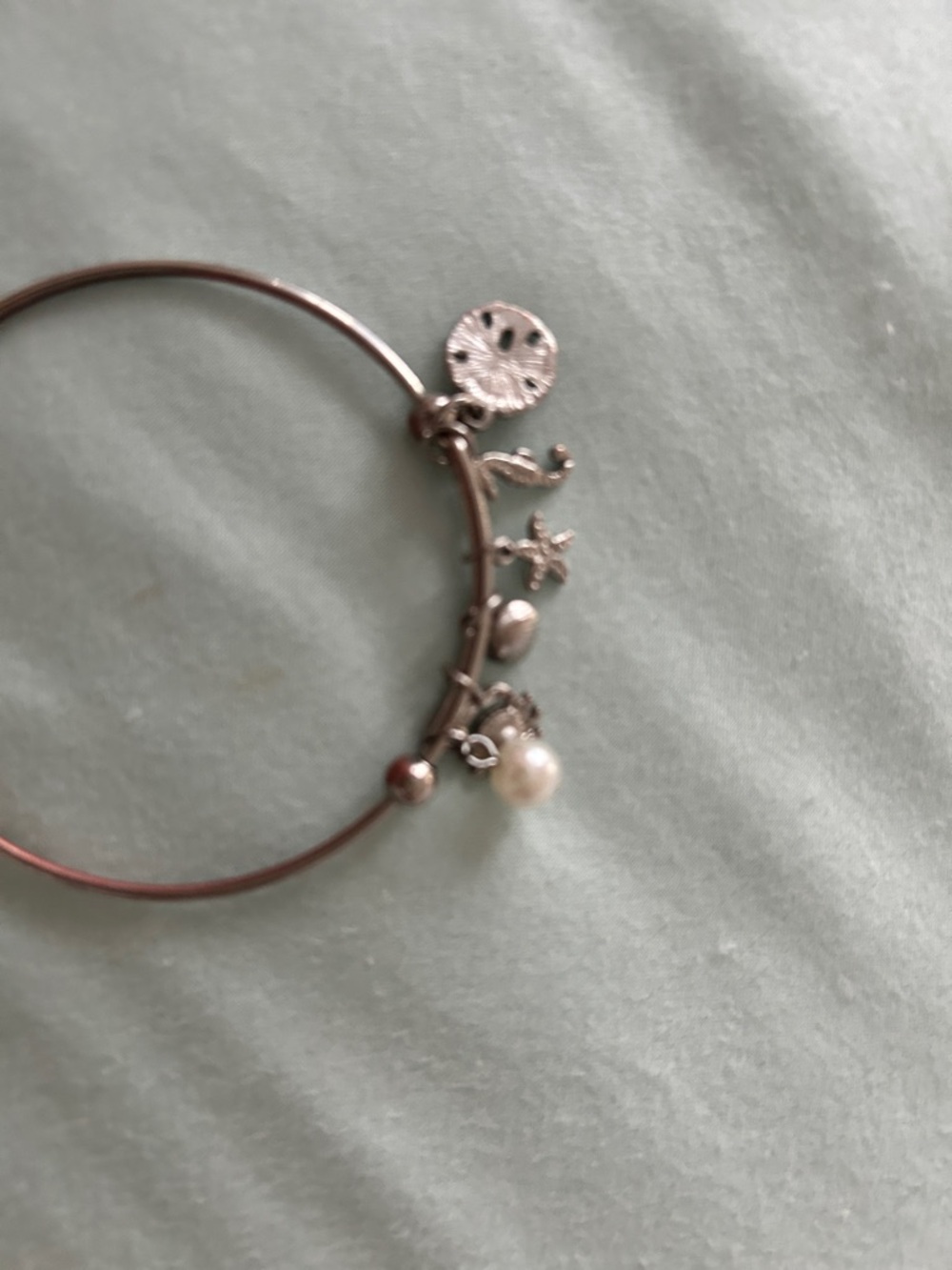 Silver-Tone Coastal Charm Bangle Bracelet
